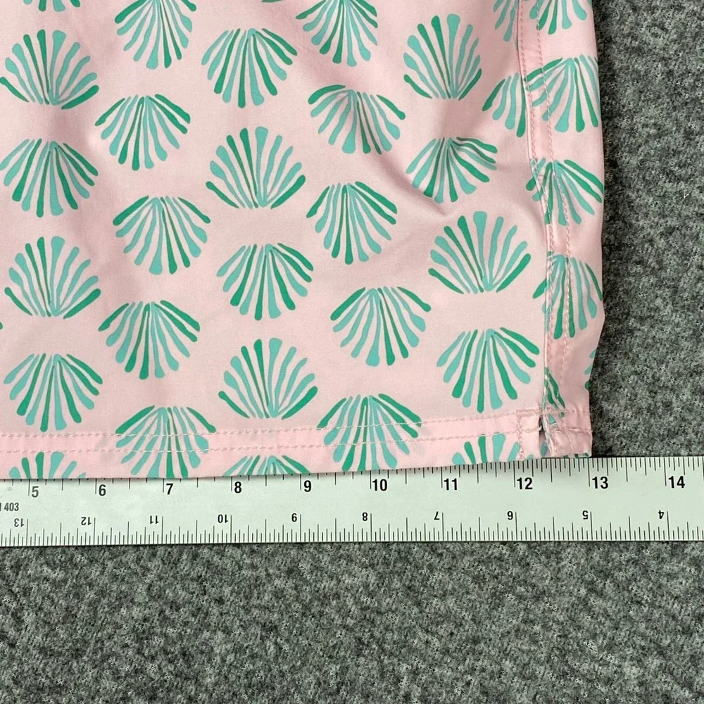 J.Crew Mens Swim Trunks Large Pink Seashell Flex Swimwear‎ BW492 Beach Pool
